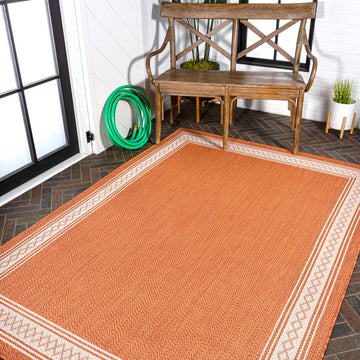 Lucia Classic Diamond Border Indoor/outdoor Area Rug